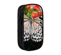 kkvhhyuo Trousse à crayons Big Butterfly - Double couche, Noir | Boîte à crayons de grande capacité en tissu Oxford pour l'école, le bureau, les voyages, les enfants, noir