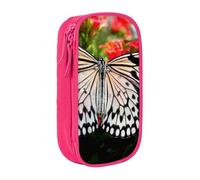 kkvhhyuo Trousse à crayons Big Butterfly - Double couche, rose | Boîte à crayons de grande capacité en tissu Oxford pour l'école, le bureau, les voyages, les enfants, noir