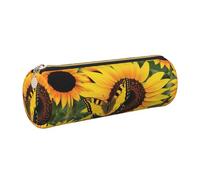 kkvhhyuo Trousse à crayons cylindrique en cuir avec fermeture éclair dorée pour garçons, filles, adolescents, étudiants, écoles, doré, One Size, Organiseur de sac