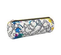 kkvhhyuo Trousse à crayons cylindrique en cuir imprimé chimie avec fermeture éclair dorée pour garçons, filles, adolescents, étudiants, écoles, doré, One Size, Organiseur de sac