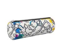 kkvhhyuo Trousse à crayons cylindrique en cuir imprimé chimie avec fermeture éclair dorée pour garçons, filles, adolescents, étudiants, écoles, Argenté., One Size, Organiseur de sac