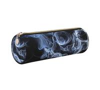 kkvhhyuo Trousse à crayons cylindrique en cuir imprimé tête de mort avec fermeture éclair dorée pour garçons, filles, adolescents, étudiants, écoles, doré, One Size, Organiseur de sac
