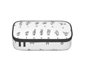 kkvhhyuo Trousse à crayons de grande capacité avec compartiments, grande trousse à crayons avec imprimé oiseaux rouges pour garçons, filles, adolescents, étudiants, écoles adultes, Alphabet langue des