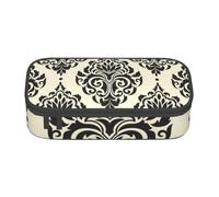 kkvhhyuo Trousse à crayons de grande capacité avec compartiments, grande trousse à crayons noire avec imprimé tête de mort, trousse à crayons portable pour garçons, filles, adolescents, étudiants