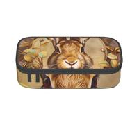 kkvhhyuo Trousse à crayons de grande capacité avec compartiments - Motif poule - Avec fermeture éclair - Pour étudiants, enseignants, bureau, Rosace lapin., One Size, Imprimé