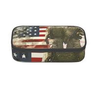 kkvhhyuo Trousse à crayons de grande capacité avec compartiments - Motif zèbre et girafe - Avec fermeture éclair - Pour étudiants, enseignants, bureau, US Military Soldats Patriotic Memorial Day, One