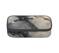 kkvhhyuo Trousse à crayons de grande capacité avec compartiments - Motif zèbre et girafe - Avec fermeture éclair - Pour étudiants, enseignants, bureau, Avion de la Seconde Guerre Mondiale, One Size