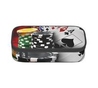 kkvhhyuo Trousse à crayons de grande capacité avec compartiments pour l'école et les mathématiques - Pour étudiants, enseignants, bureau, Tournoi de poker, One Size, Imprimé