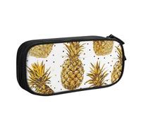 kkvhhyuo Trousse à crayons de grande capacité avec imprimé ananas à paillettes dorées - Trousse de maquillage portable pour garçons et filles - Noir, Noir , One Size, Organiseur de sac