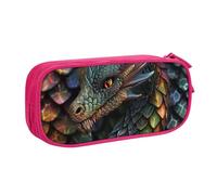 kkvhhyuo Trousse à crayons de grande capacité avec imprimé écailles de dragon - Trousse de maquillage portable pour garçons et filles - Noir, rose, One Size, Organiseur de sac