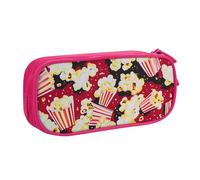 kkvhhyuo Trousse à crayons de grande capacité avec imprimé pop-corn - Organiseur de papeterie - Trousse de maquillage portable pour garçons et filles - Noir, rose, One Size, Organiseur de sac