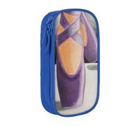 kkvhhyuo Trousse à crayons double couche pour danseuse de ballet, bleu | Boîte à crayons de grande capacité en tissu Oxford pour l'école, le bureau, les voyages, les enfants, noir