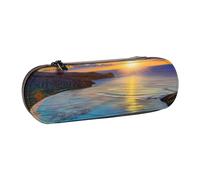 kkvhhyuo Trousse à crayons en cuir avec fermeture éclair - Jolie pochette esthétique portable de grande capacité - Pour l'école, le bureau, les voyages, Sunrise Over Hanauma Bay Oahu Hawaii, One Size