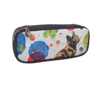 kkvhhyuo Trousse à crayons en cuir avec impression d'images de dinosaures de dessin animé - Grande capacité - Trousse à crayons multifonction pour l'école, les étudiants, les filles, les garçons, les