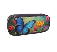 kkvhhyuo Trousse à crayons en cuir avec impression d'images de dinosaures de dessin animé - Grande capacité - Trousse à crayons multifonction pour l'école, les étudiants, les filles, les garçons, les