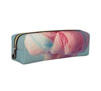 kkvhhyuo Trousse à crayons en cuir avec imprimé barbe à papa - Trousse à crayons - Design fin - Avec poche zippée dorée - Pour étudiant, bureau, collège, doré, One Size, Organiseur de sac