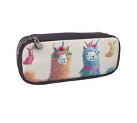 kkvhhyuo Trousse à crayons en cuir avec imprimé papillons bleus et fleurs blanches, grande capacité, trousse à crayons multifonctionnelle, pour l'école, les étudiants, les filles, les garçons, les