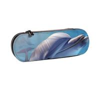 kkvhhyuo Trousse à crayons en cuir avec motif de jeunes pingouins avec neige - Esthétique - Pour papeterie, maquillage, ustensiles, Winter the Dauphin, One Size, Trousse de beauté