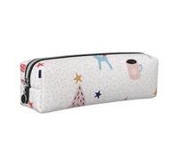 kkvhhyuo Trousse à crayons en cuir imprimé arbres et chaussettes avec fermeture éclair dorée pour étudiants, artistes, enseignants, bureau, Argenté., One Size, Organiseur de sac