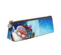 kkvhhyuo Trousse à crayons en cuir synthétique avec imprimé arbre de Noël et neige pour enfants, trousse à stylos portable pour fournitures scolaires et de bureau, Christmas Magic, One Size, Trousse
