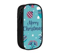 kkvhhyuo Trousse à crayons Merry Christmas double couche, Noir | Boîte à crayons de grande capacité en tissu Oxford pour l'école, le bureau, les voyages, les enfants, noir