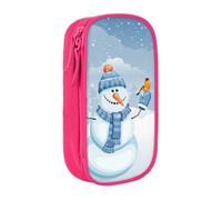 kkvhhyuo Trousse à crayons Merry Christmas double couche, rose | Boîte à crayons de grande capacité en tissu Oxford pour l'école, le bureau, les voyages, les enfants, noir