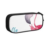 kkvhhyuo Trousse à crayons noire avec imprimé Hello Glasses Flamingo - Grande capacité - Double couche - Trousse à crayons avec fermeture éclair pour étudiants, bureau, voyage, Noir , One Size