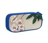 kkvhhyuo Trousse à crayons noire avec imprimé orchidée cloche, grande capacité, double couche, trousse à crayons avec fermeture éclair, pour étudiants, bureau, voyage, bleu, One Size, Organiseur de