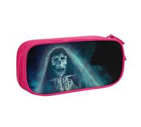kkvhhyuo Trousse à crayons noire avec imprimé tête de mort mystique - Grande capacité - Double couche - Trousse à crayons avec fermeture éclair pour étudiants, bureau, voyage, rose, One Size