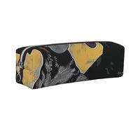 kkvhhyuo Trousse à crayons portable en cuir imprimé teckel - Trousse à crayons - Design fin - Avec fermeture éclair dorée - Pour étudiant, bureau, collège, Argenté., One Size, Organiseur de sac