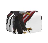 kkvhhyuo Trousse à crayons pour enfants - Jolie trousse à stylos pour l'école et le bureau - Motif drapeau américain - Journée des anciens combattants, Drapeau aigle américain, One Size, Organiseur de