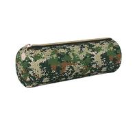 kkvhhyuo Trousse à crayons ronde en cuir avec fermeture éclair dorée - Multifonction - Motif camouflage numérique - Pour adolescentes, filles et garçons, doré, One Size, Organiseur de sac