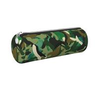 kkvhhyuo Trousse à crayons ronde en cuir avec imprimé camouflage abstrait avec fermeture éclair dorée multifonction pour adolescentes, filles et garçons, Argenté., One Size, Organiseur de sac