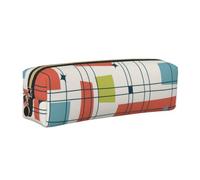 kkvhhyuo Trousse moderne du milieu du siècle avec fermeture éclair dorée | Pochette à stylos grande capacité pour l'école, le bureau, les voyages, le maquillage