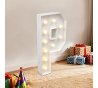 KKVUIIF - Lettres LED - Lumières chaudes de décoration - Lettres d'éclairage LED pour fête d'anniversaire, mariage, vitrine (P)