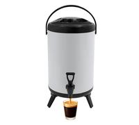 KKVUIIFF Distributeur de boissons chaudes et froides de 10 l, récipient isotherme en acier inoxydable avec robinet et poignée de transport, garde au chaud pendant 4 à 8 heures, pour tous les types de