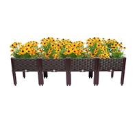 KKVUIIFF Jardinière surélevée - Grand potager - 156 x 38 x 39 cm - Jardinière surélevée - En polyrotin tressé - Pour balcons, terrasses, jardins