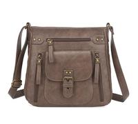 KL928 Sac à Bandoulière Pour Femme, Petit Sac à Main, Souple PU Cuir Sac à Main Madame Fille Avec Réglables Bandoulière, Brownness