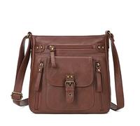 KL928 Sac à Bandoulière Pour Femme, Petit Sac à Main, Souple PU Cuir Sac à Main Madame Fille Avec Réglables Bandoulière, Marron Châtaigne