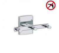 Klaam Crochet porte-serviette 3 têtes 6x12x5,5cm, Métal, Chrome, pose facile sans perçage (40262-00000-00)