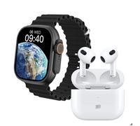 KLACK Pack Montre intelligente Smartwatch Sport S8Ultra Noir et Écouteurs Bluetooth Pro 6S