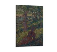 KLAGCBDF Georges Pierre Seurat Peinture à l'huile Femme dans un parc Stippling Art Poster Impression sur toile Décoration murale Décoration d'intérieur moderne 40 x 60 cm