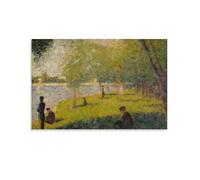 KLAGCBDF Peinture à l'huile Georges Seurat Study for A Sunday Jatte Stippling - Impression sur toile - Affiches d'œuvres d'art pour chambre - 50 x 75 cm