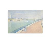 KLAGCBDF Seurat Georges The Channel of Gravelines, Petit Fort Philippe Stippling Peinture à l'huile Décoration murale Poster Œuvres d'art 60 x 90 cm