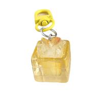 Klaisy Adorable porte-clés carré en forme de papillon polyvalent pour sac à main, accessoire élégant en résine pour elle, décoration miniature, jaune, taille unique