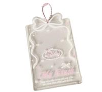 Klaisy Affichages de cartes photo en acrylique de 7,6 cm avec nœud décoratif, cadre photo pratique, vitrine photo idole pour amoureux des idoles, cadre photo pratique, Nœud blanc, One Size