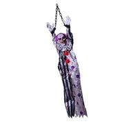 Klaisy Animatronic Skeleton Specter Accessoires d'Halloween à suspendre Activé par le son Décoration mobile avec œil lumineux pour extérieur Animatronic Skeleton Specter Accessoires