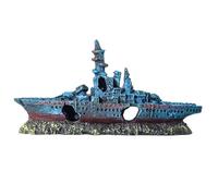 Klaisy Aquariums en résine naufragés en résine pour aquariums, crevettes, poissons, cachettes, maison, paysage, épave de bateau, décors sous-marins