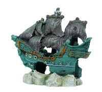 Klaisy Aquariums en résine naufragés en résine pour aquariums, crevettes, poissons, cachettes, maison, paysage, épave de bateau, décors sous-marins
