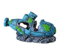 Klaisy Aquariums en résine naufragés en résine pour aquariums, crevettes, poissons, cachettes, maison, paysage, épave de bateau, décors sous-marins